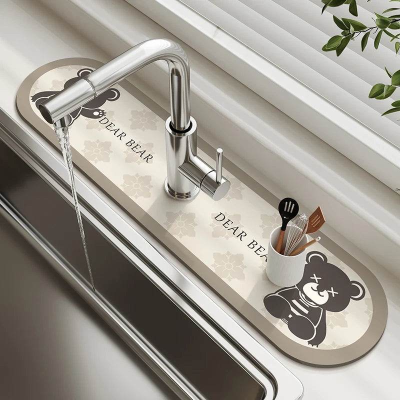 Diatomite Sink Faucet Drain Pad Absorbent Drying Mat For Kitchen Countertop Kitchen Sink Splash Mat Non-slip Table Mat - P12 Hub Europe