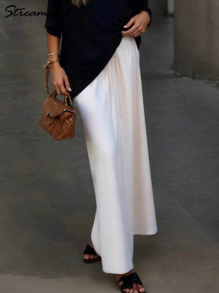 Women's Satin Maxi Skirt - P12 Hub Europe