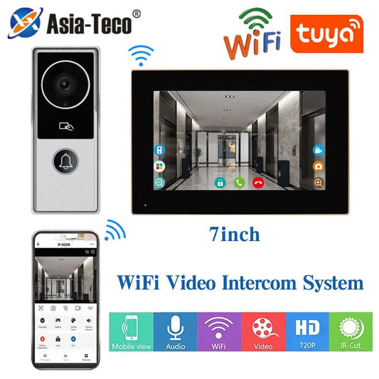 Video Intercom Tuya WiFi 1080P, 7/10" Touch, Unlock, Motion