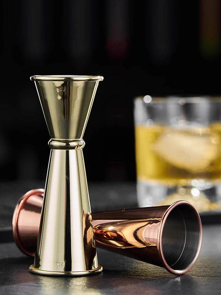 New Dual Shot Stainless Steel Measure Cup Cocktail Shaker Drink Spirit Measure Jigger Kitchen Bar Barware Tools - P12 Hub Europe