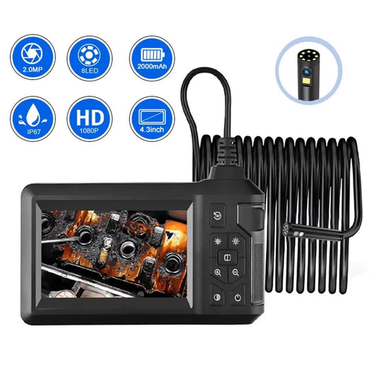 Endoscope 8mm Dual Lens 4.3" LCD, 1080P, IP67, 1-10M, HD810