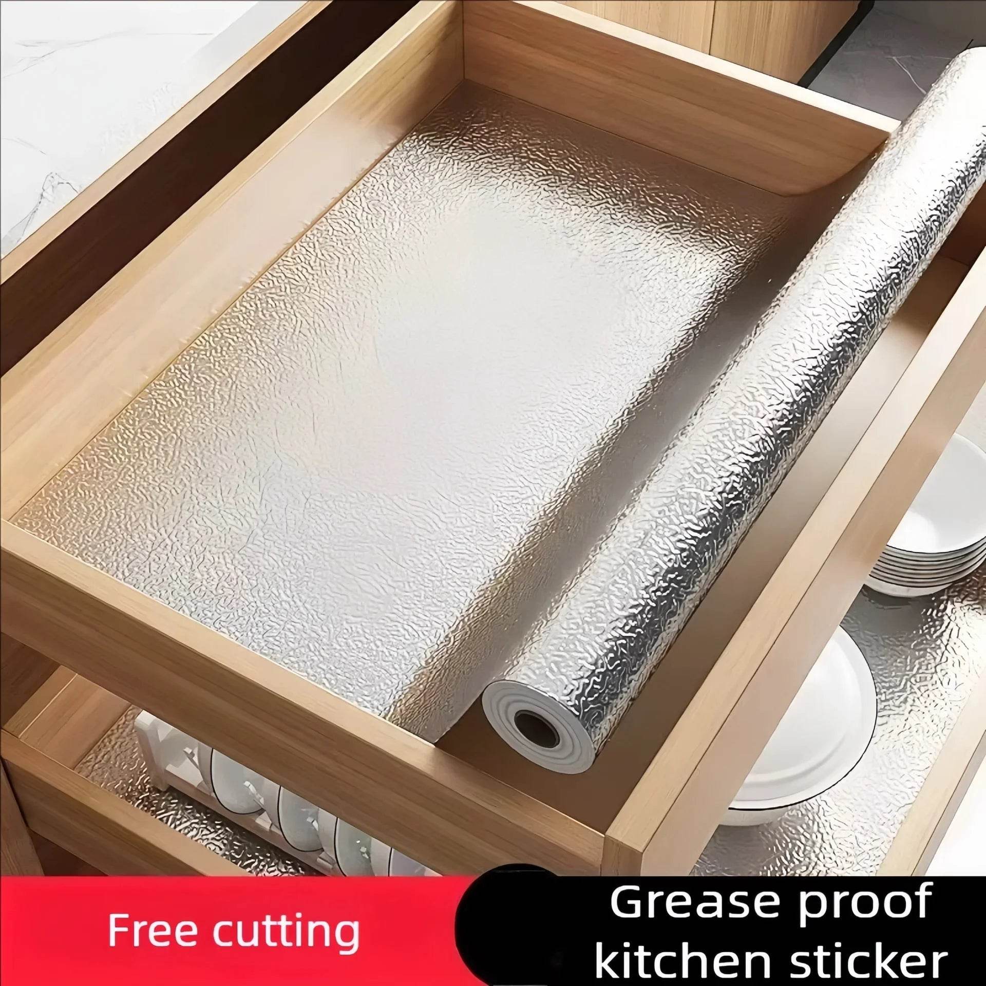 Kitchen Oil-proof Self Adhesive Stickers Anti Fouling High Temperature Waterproof Aluminum Foil Wallpaper Cabinet Contact Papers - P12 Hub Europe