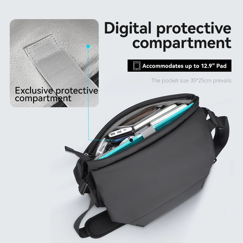 Mark Ryden Multifunction Fashion Shoulder Messenger Bag Large Capacity Leather Crossbody Bag designer luxury bag for men