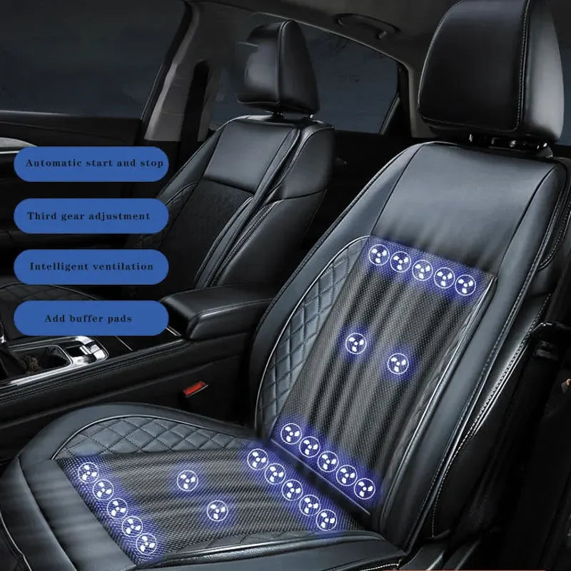 12/24V Ventilation Massage Seat Cushion Breathable Heat Dissipation And Cooling Massage Seat Mat Summer Car Interior Seat Pad