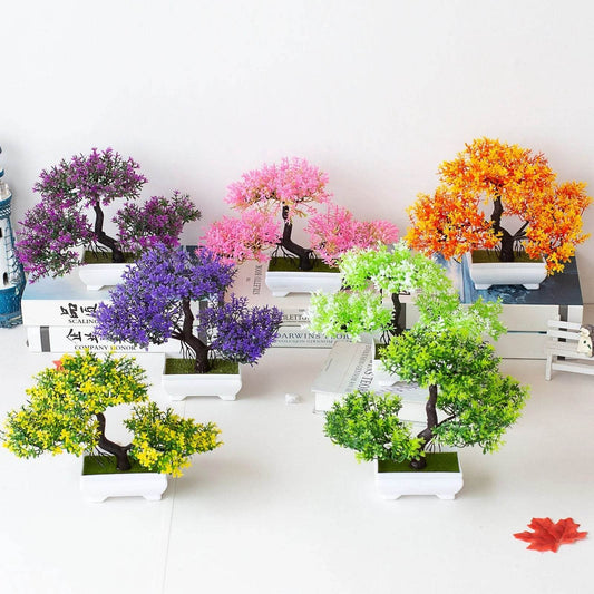 1pc Artificial Plants Bonsai Small Tree Pot Fake Plant Flowers Potted Ornaments For Garden Decor Home Room Table Decor - P12 Hub Europe
