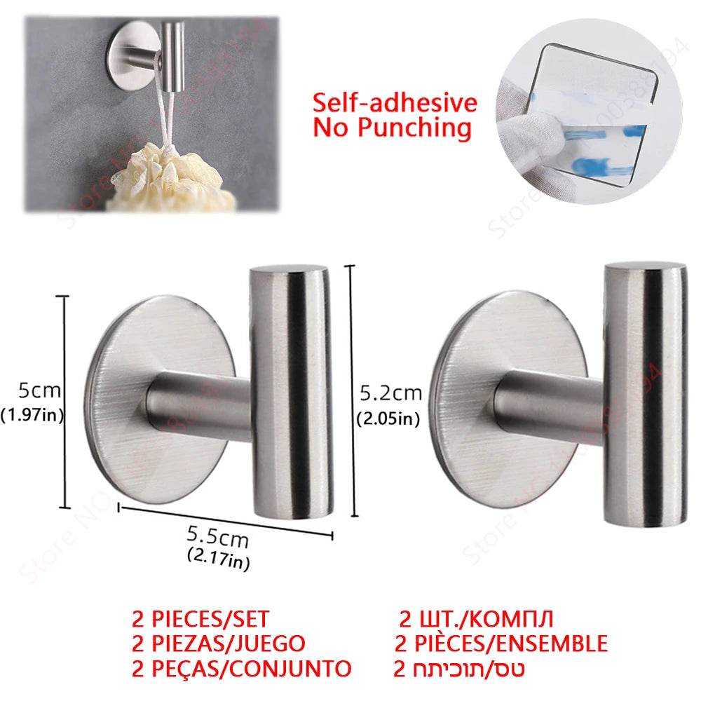 Adhesive Toilet Roll Paper Holder Organizer Wall Mount Storage Stand Kitchen Bathroom No Drill Tissue Towel Dispenser Stainless - P12 Hub Europe