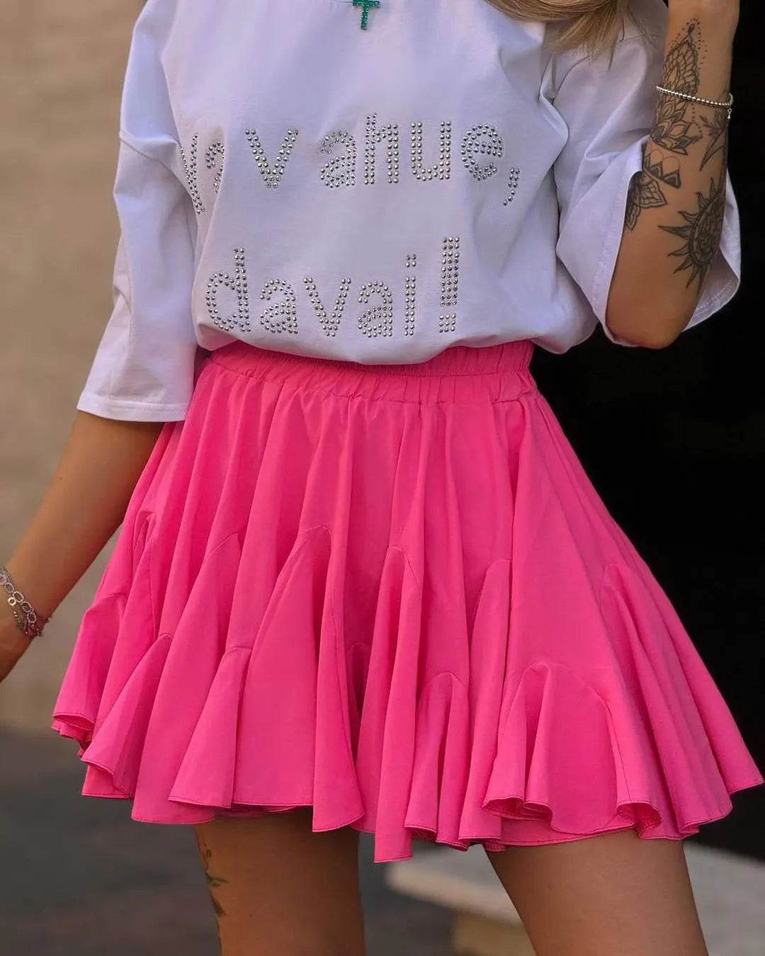 Women's White Ruffle Mini Skirt - P12 Hub Europe
