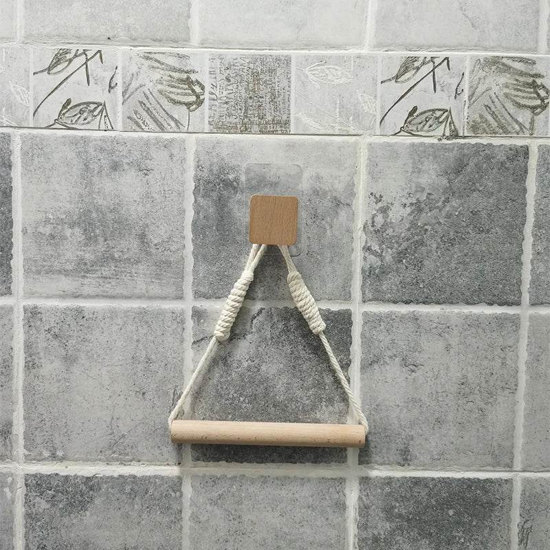 Toilet Paper Holder Wall Mounted WC Washroom Bathroom Accessories Wooden Rolling Paper Tissue Holder for Toilet Towel Rack - P12 Hub Europe