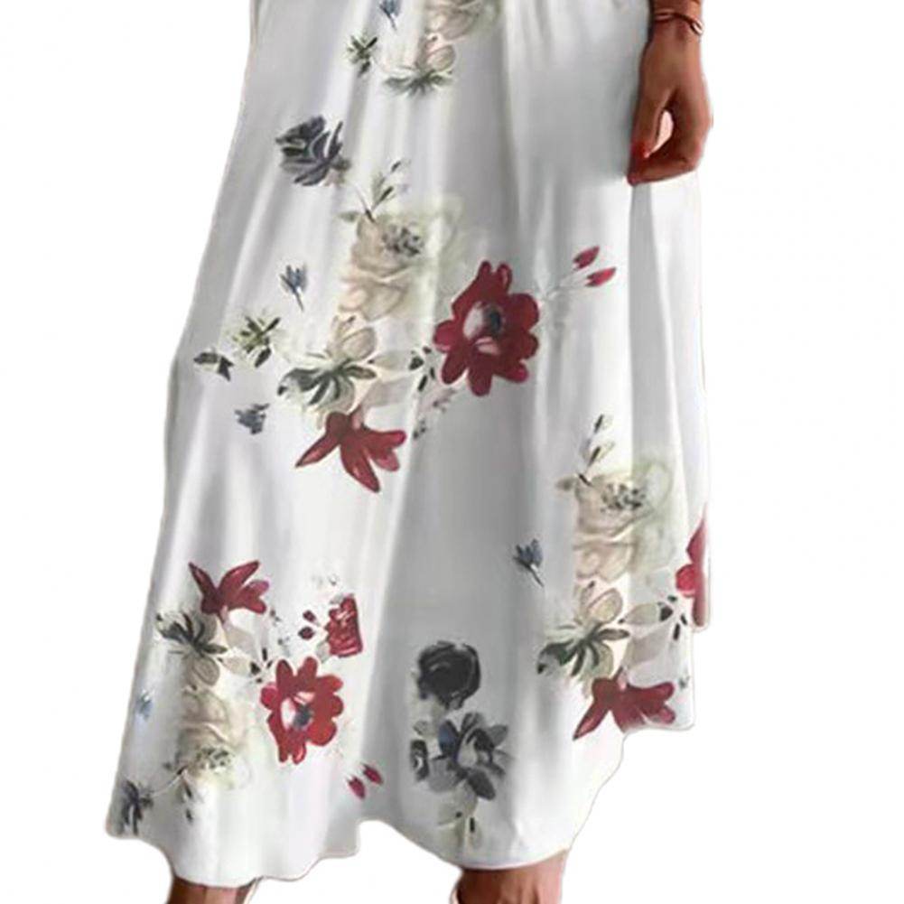 Feather Print Lace Sling Maxi Dress - Loose A-Line Summer Style - P12 Hub Europe