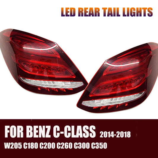 Car Tail Light Assemblies Mercedes Benz C Class W205 C180 C200 C260 C300 2014-2018 Rear Brake Bumper Lights Cars Accessories
