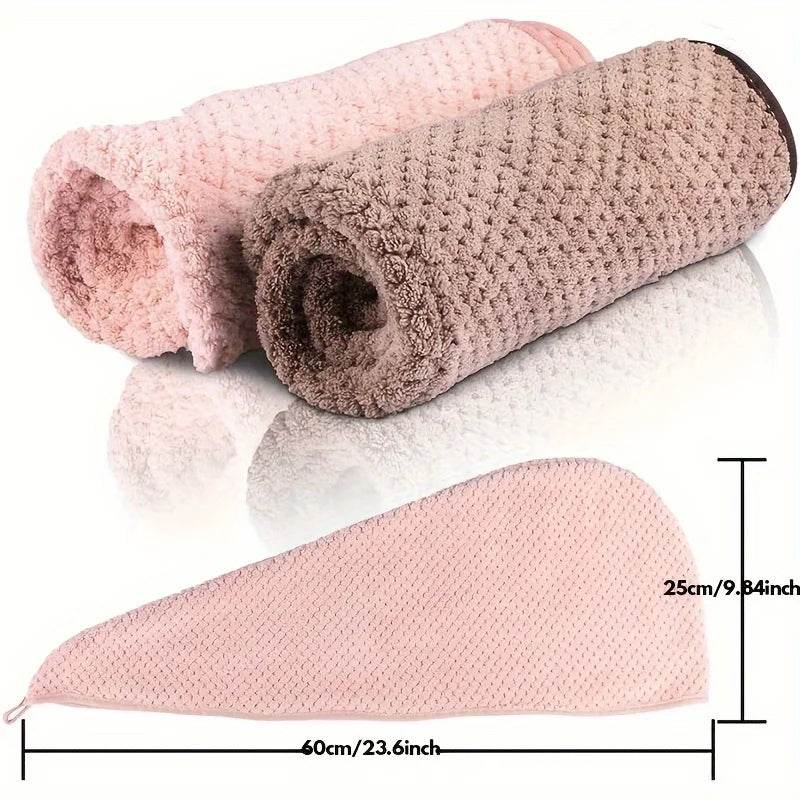 Hair Dry Turban Towel Wraps Solid Color Dry Hair Cap Quick Drying Towel Unisex Soft Bath Head Wraps - P12 Hub Europe