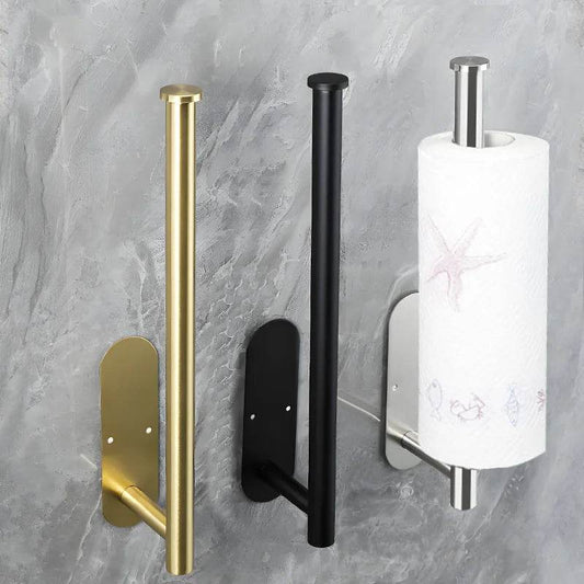Stainless Steel Paper Towel Holder for Bathroom Kitchen No Punch Wall Mount Tissue Towel Roll Self Adhesive Toilet Storage Rack - P12 Hub Europe