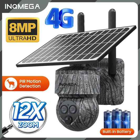 Solar Camera 4G/WiFi 8MP, Human Detect, Outdoor CCTV - P12 Hub Europe