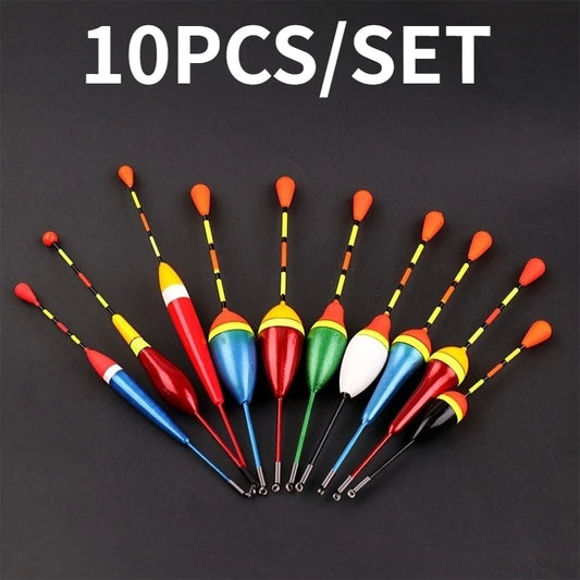 10Pcs/set Fishing Floats Set Mix Size Color Foam Float Buoy Bobber for Fishing Accessories