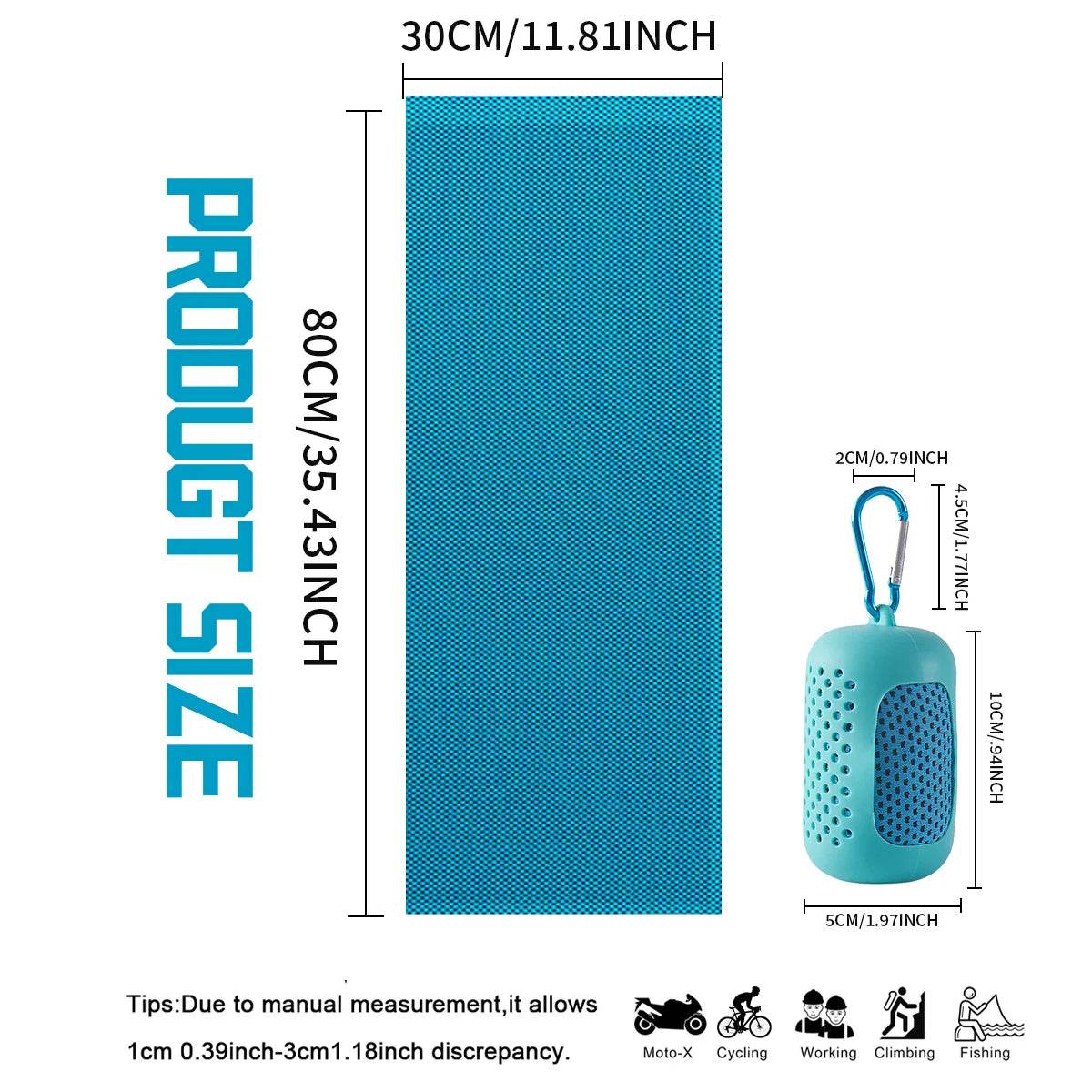 Portable Mini Silica Gel Set Cold Towel Quick Drying Breathable Chilly Sweat Absorption Sports Cooling Towel Running Yoga Gym - P12 Hub Europe