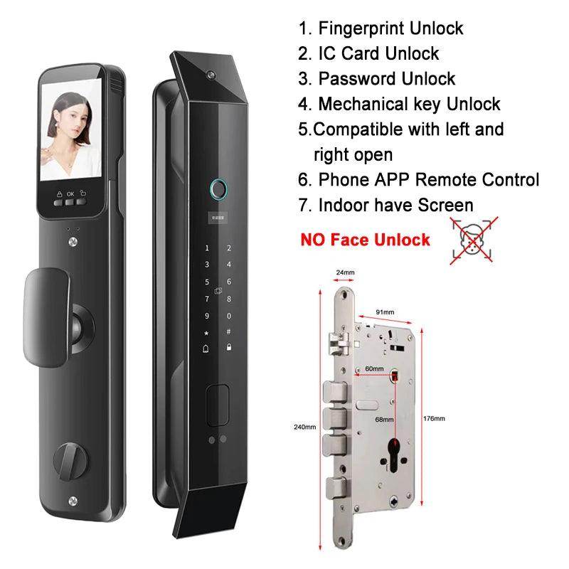 Smart Lock Video Doorbell, App, 6-in-1, 4200mAh - P12 Hub Europe