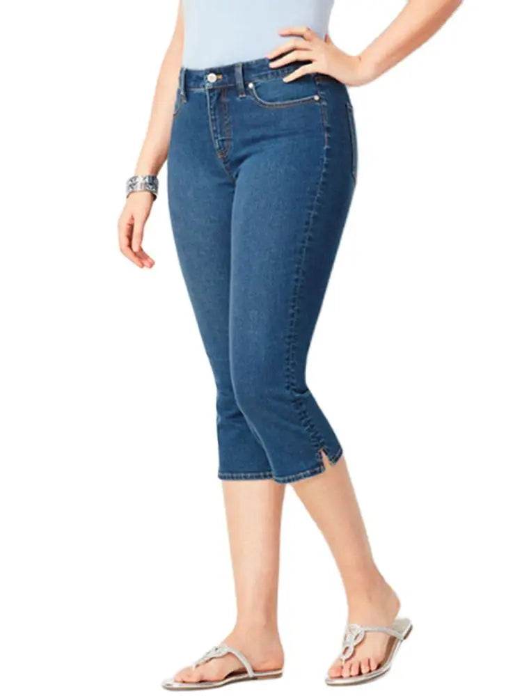 Plus Size Vintage Denim Capris - P12 Hub Europe