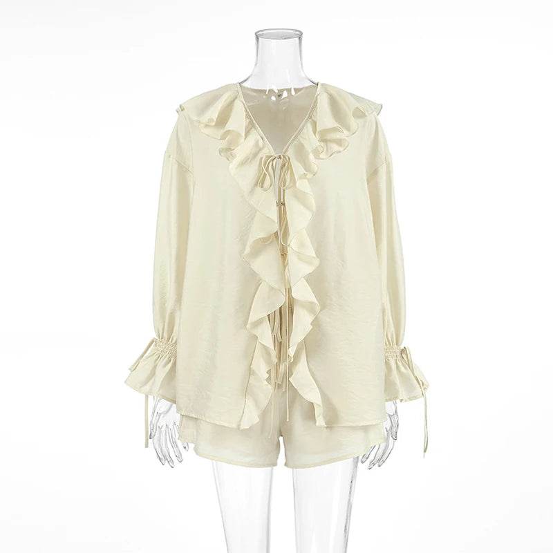 Tornova Ruffled Lace Up Shorts - P12 Hub Europe