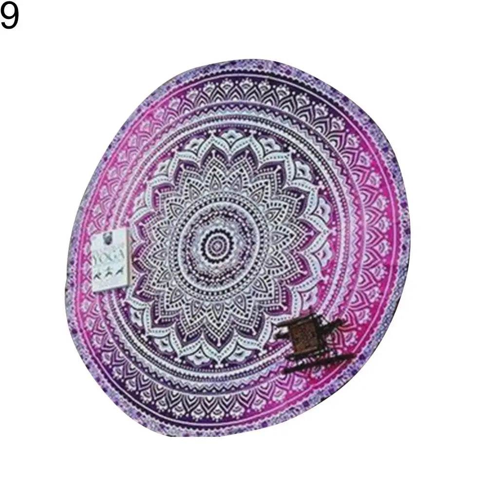 Large Aldult Beach Towel Vintage Round Chiffon Anti-sunlight Shawl Beach Towel Outdoor Yoga Picnic Mat - P12 Hub Europe