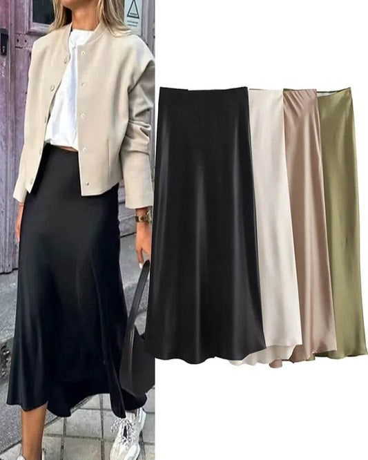 Black Satin Skirt - P12 Hub Europe