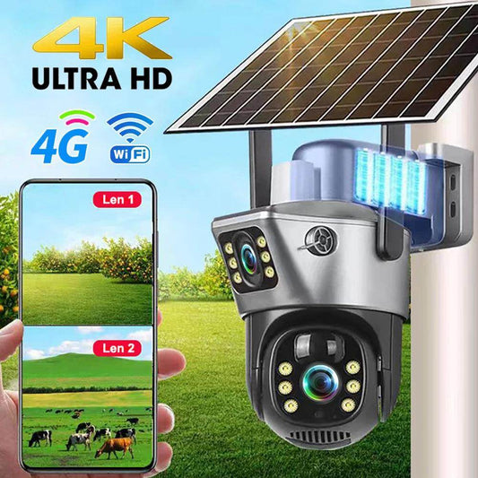 Outdoor Camera 4G Solar Dual Lens 8MP, PIR, Color Night - P12 Hub Europe