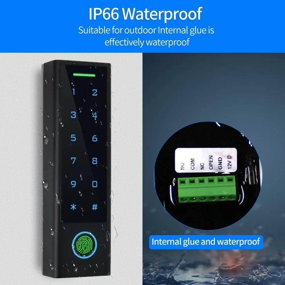 Lock App Access Control Keypad IP66, Fingerprint/Card/PIN, Bluetooth, Alexa/Google - P12 Hub Europe