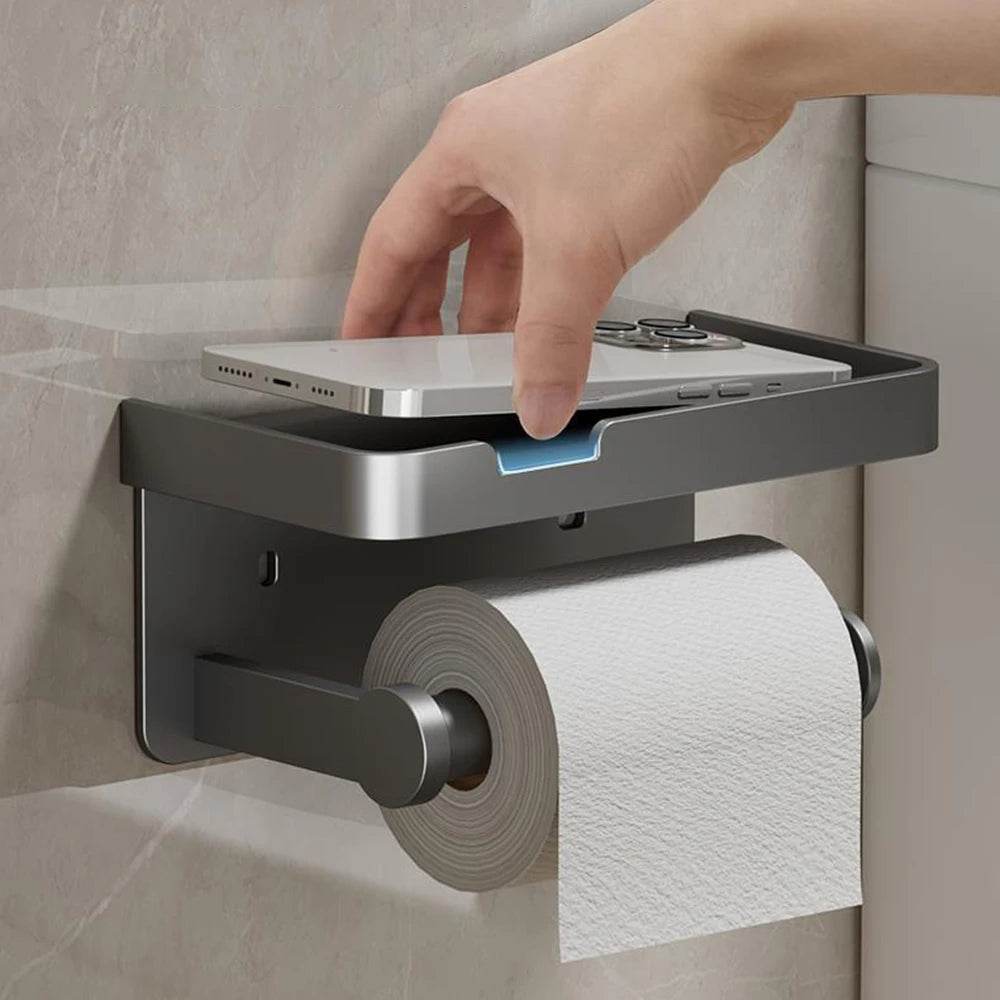 Toilet Paper Holder Wall-Mounted Aluminum Alloy Toilet Paper Holder Tissue Rack Bathroom Tissue Holder Bathroom Accessories - P12 Hub Europe