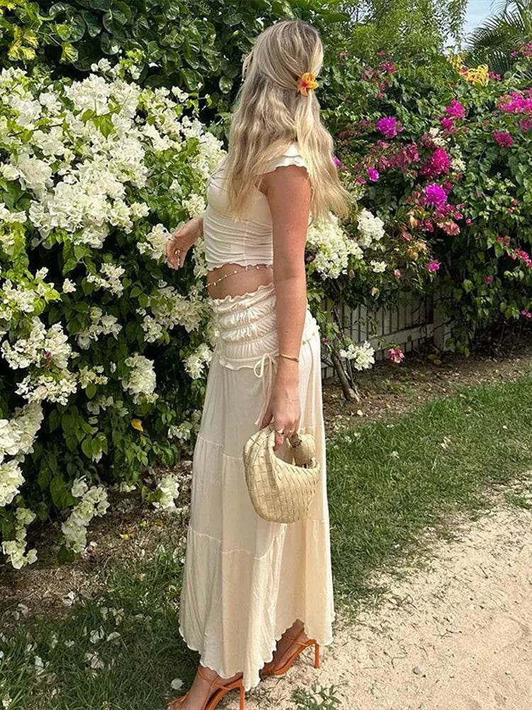 Sexy Pleated Lace-Up Skirt Set - P12 Hub Europe