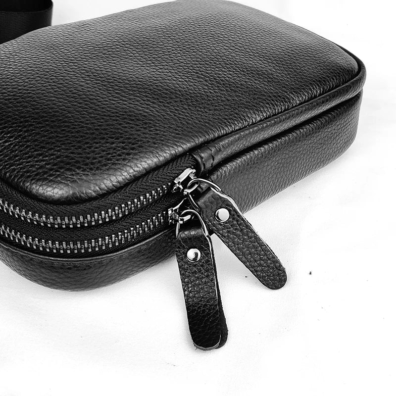 Mens Leather Small Crossbody Bag Shoulder Sling Bag Women Daypacks Chest Bag for Fishing Travel Hiking Backpacks Outdoor Sports