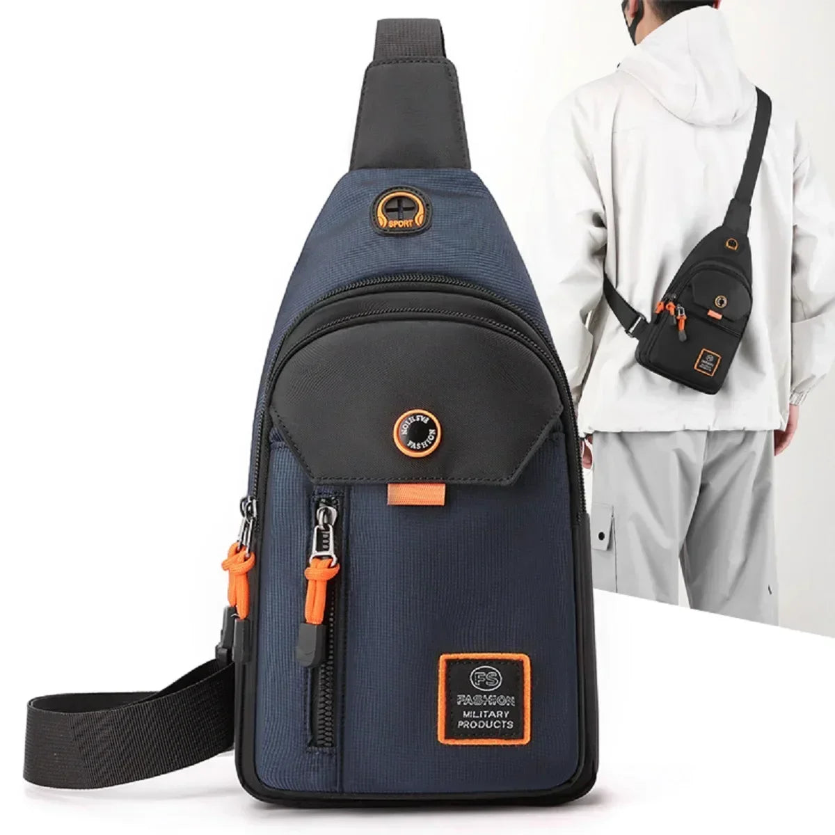 Mens Adventure Sling Backpack - Spacious Rugged for Outdoor Sports Hiking and Travel - Versatile Chest Bag with Multiple Pockets