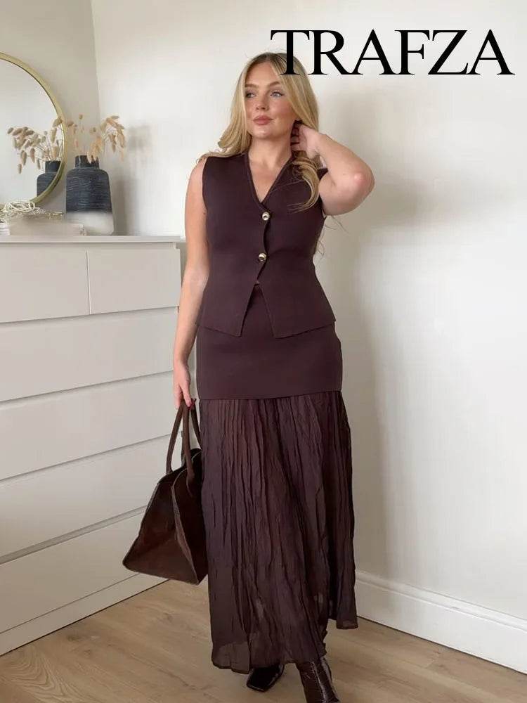 Knitted Vest Skirt Set - P12 Hub Europe