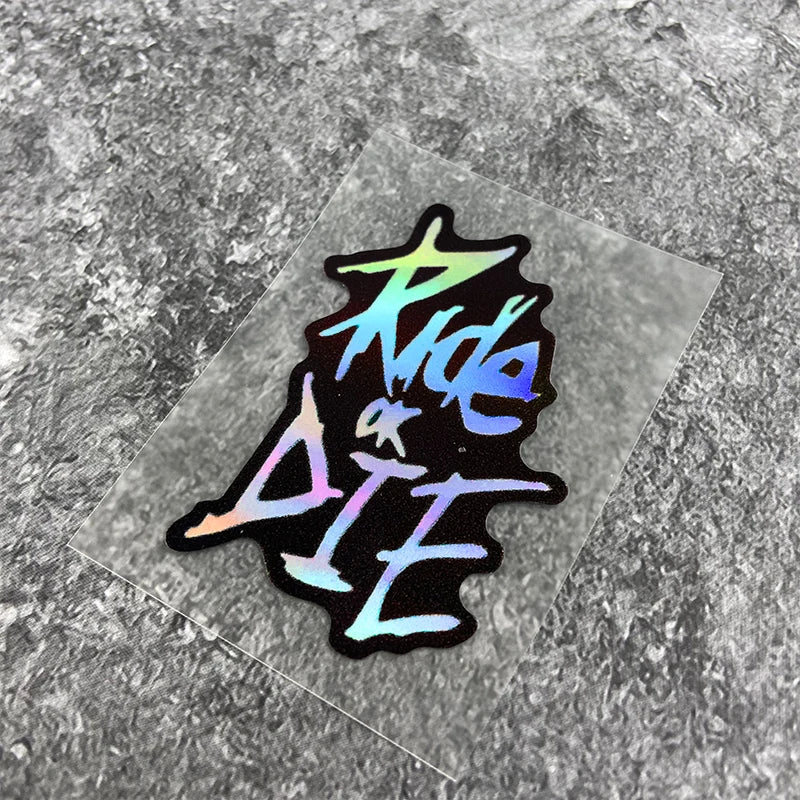 1PC Ride or Die Bike Frame Stickers Bicycle Top Tube Waterproof Vinyl Decals for MTB Bicycle Decorative Motorcycle Accessories