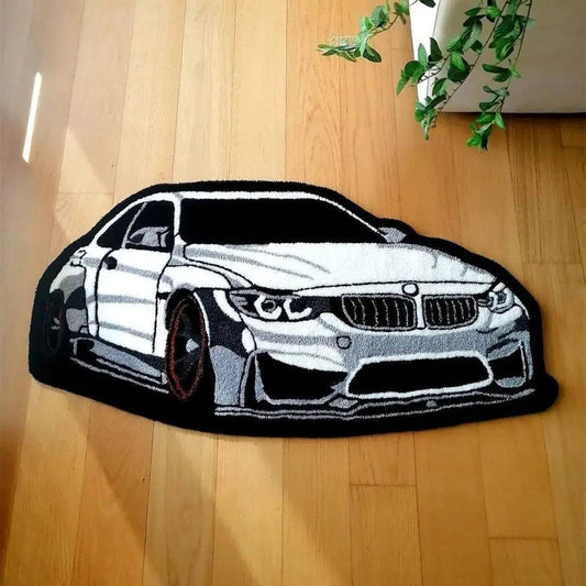 Cool White Car Rug Digital Printing Technology Simple Housewarming Gift Handmade Non-Slip Decorative Carpet - P12 Hub Europe