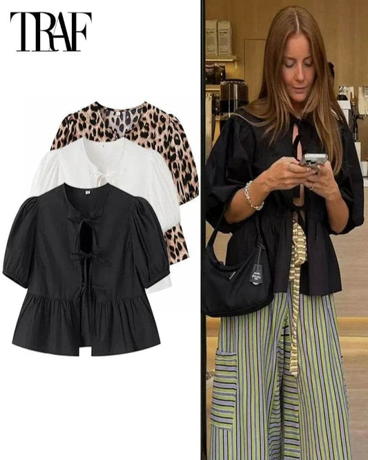 Women's Ruffle Puff Blouse - P12 Hub Europe