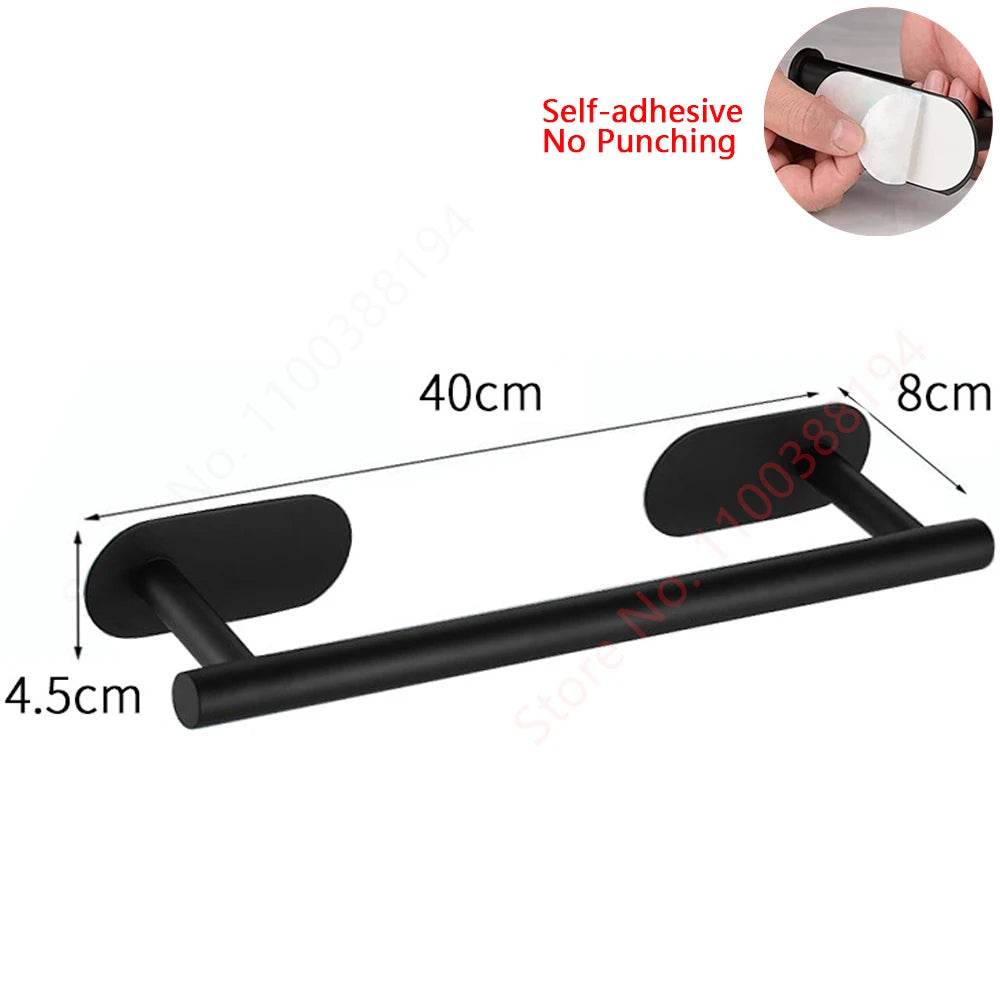Adhesive Toilet Roll Paper Holder Organizer Wall Mount Storage Stand Kitchen Bathroom No Drill Tissue Towel Dispenser Stainless - P12 Hub Europe