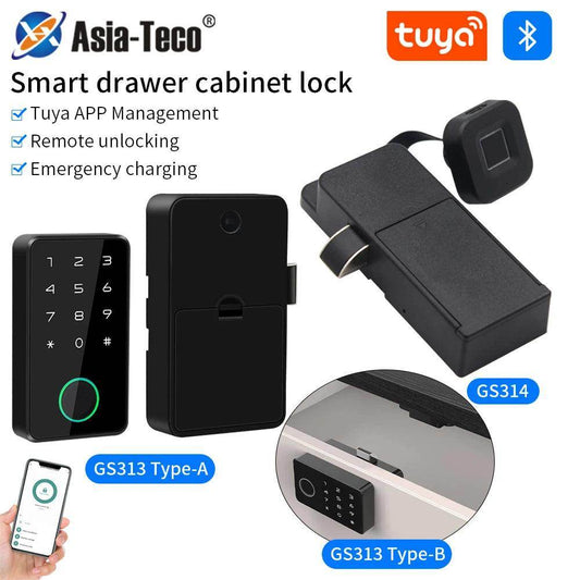 Fingerprint Cabinet Lock Invisible, Keyless, App, Card, Drawer Lock - P12 Hub Europe
