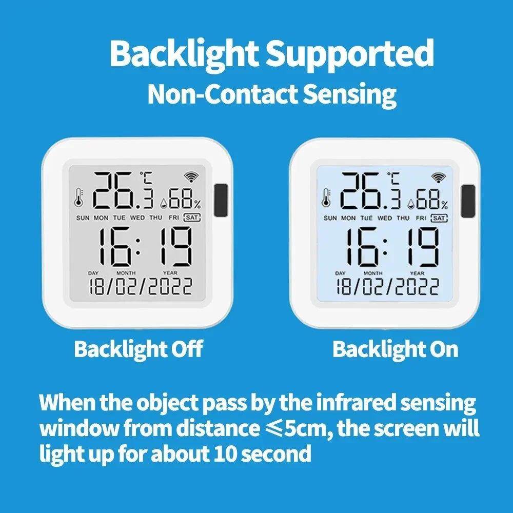WiFi Temp Humidity Sensor | LCD, Backlight, Smart Life - P12 Hub Europe