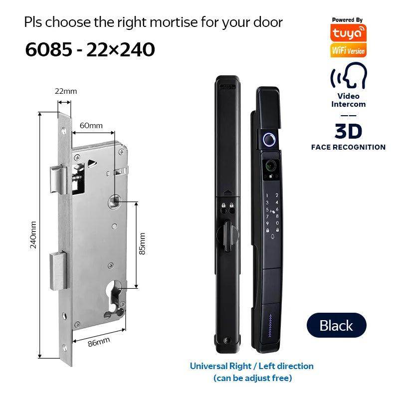 3D Face Lock | Tuya WiFi, Video, IP66, Fingerprint, Sliding Door - P12 Hub Europe