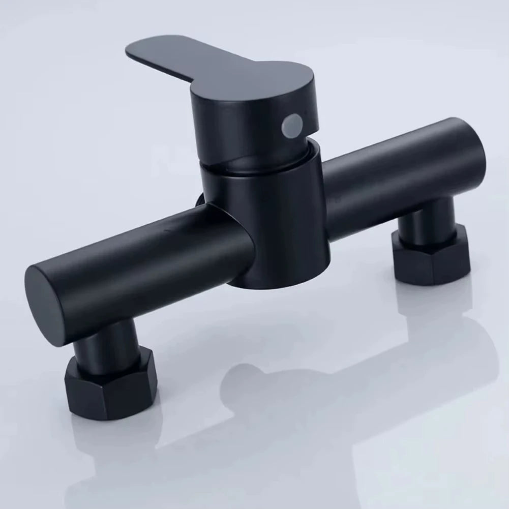 304 Stainless Steel Bathroom Shower Faucet Wall Mounted Triple Tub Faucet Hot and Cold Water Mixing Valve Faucet with G1/2 Inch