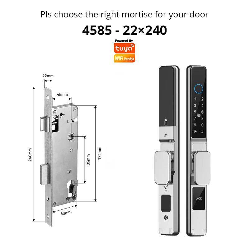 WiFi Sliding Door Lock | IP66, Fingerprint, Card, Code, Glass/Aluminum - P12 Hub Europe