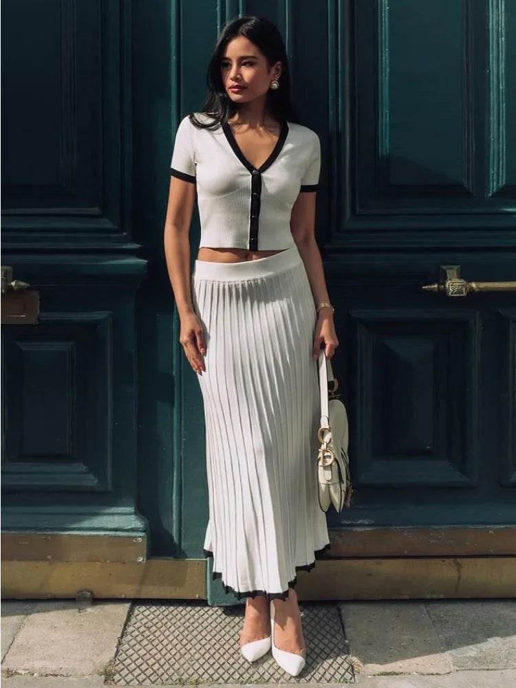 Talenza White Knit Skirt Set - P12 Hub Europe