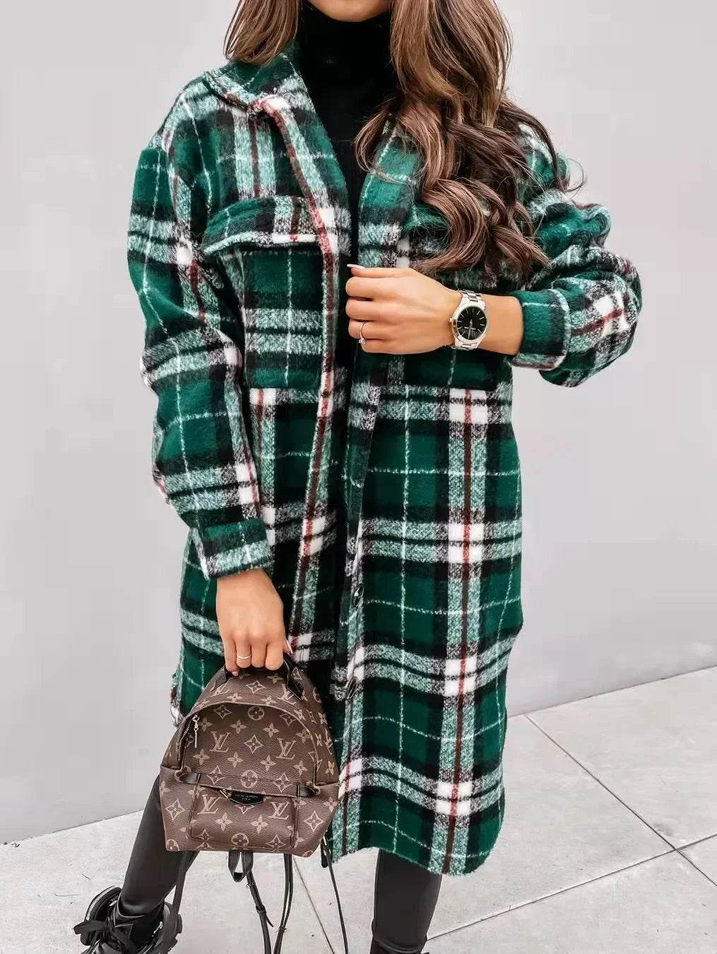 Plaid Wool Blend Shirt Coat - P12 Hub Europe