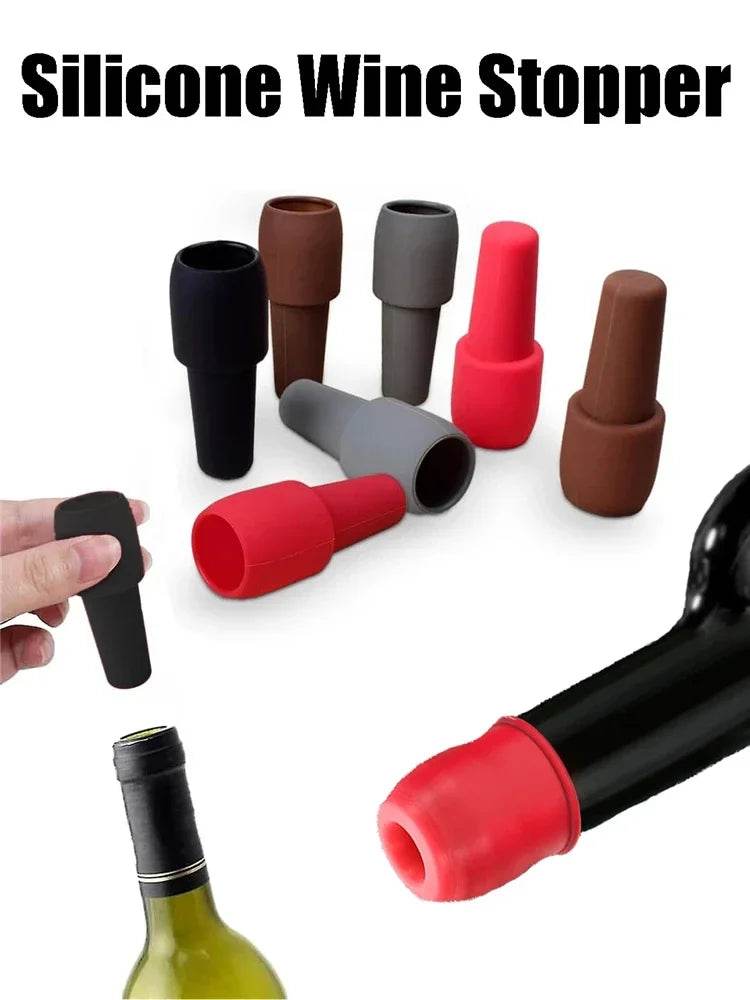 Silicone Wine Stoppers Beverage Bottle Sealer Reusable Sparkling Wine Bottle Stopper Keeping Wine Champagne Fresh Kitchen Tools - P12 Hub Europe