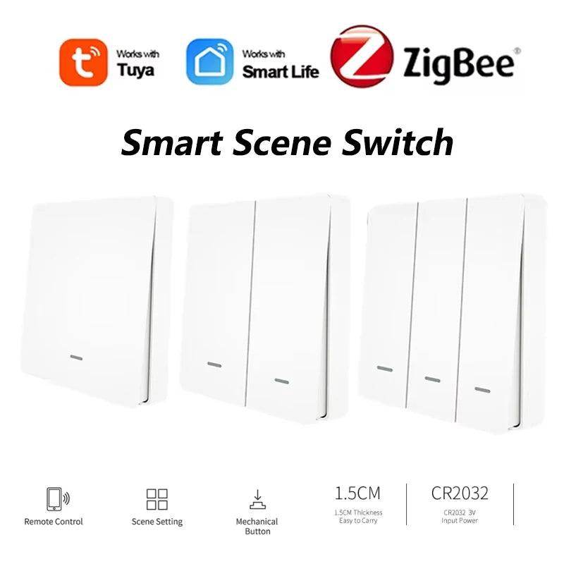 Scene Button Switch Tuya Zigbee | 1/2/3/4 Gang, Smart Life - P12 Hub Europe