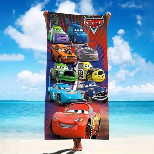 Disney Pixar Cars Themed Beach Towel: Fun for Beach Days! Suitable for towels, bath towels, beach towels, gifts - P12 Hub Europe