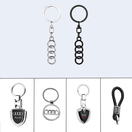 3D Metal/Leather Car Logo Key Chain Keyring Auto Interiors Accessories For Audi Sline A1 A2 A3 A4 A4L A5 A6 A7 A8 A8L TT Q1 Q2