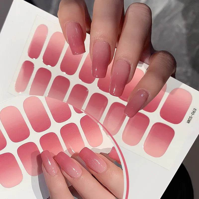 Full Cover Gradient Nail Stickers Multi Color -