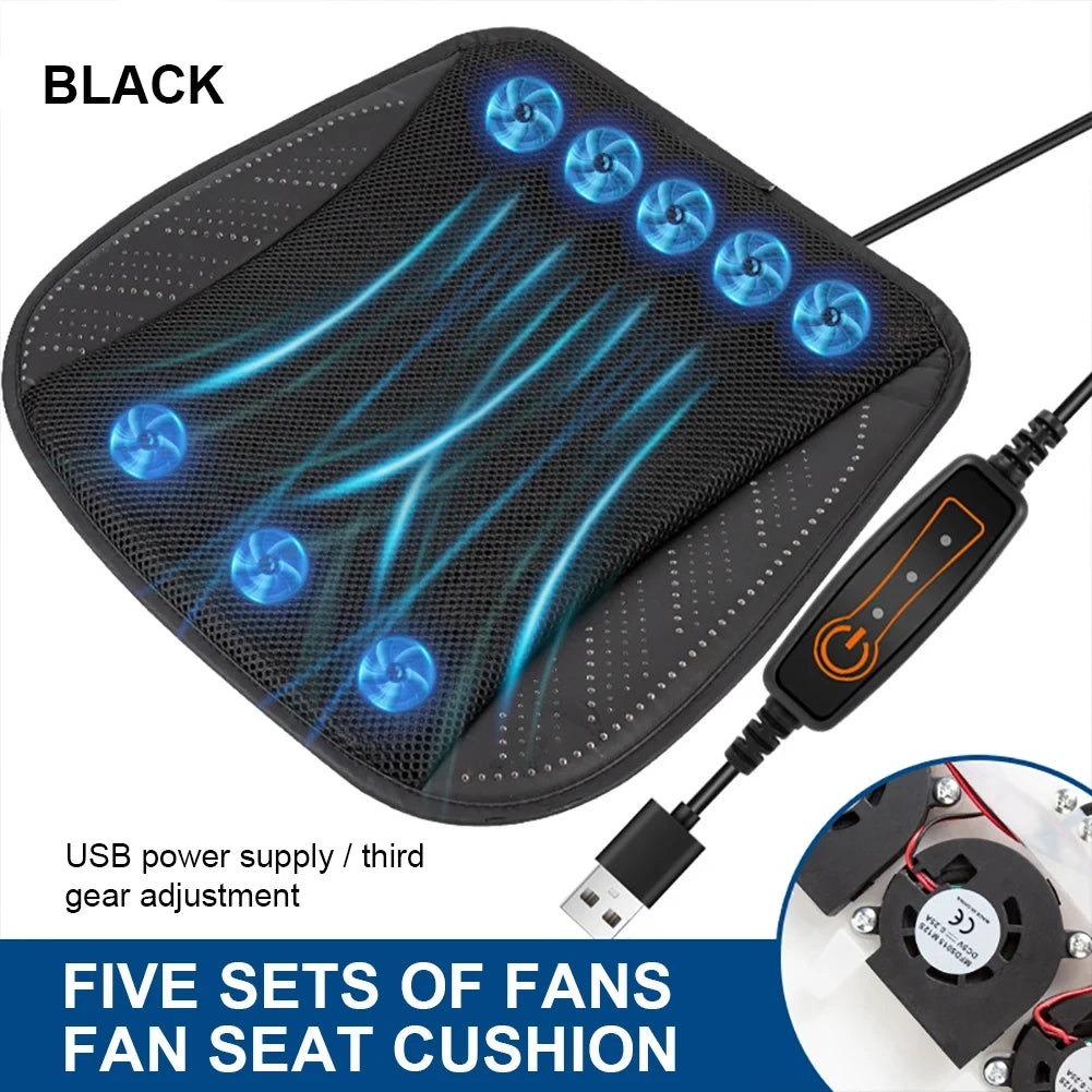 DC 12V 3D Spacer Car Summer Cool Air Seat Cushion With Massage Fast Blowing Ventilation Seat Cooling Pat Refrigerated Seat