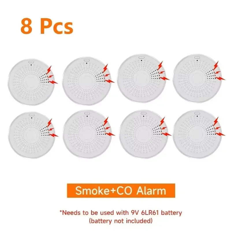 Tuya WiFi 2 In 1 Version Carbon Monoxide Gas Detector Smoke Fire Sound Alarm Sensor Smart CO & Smoke Detector Smart Life APP