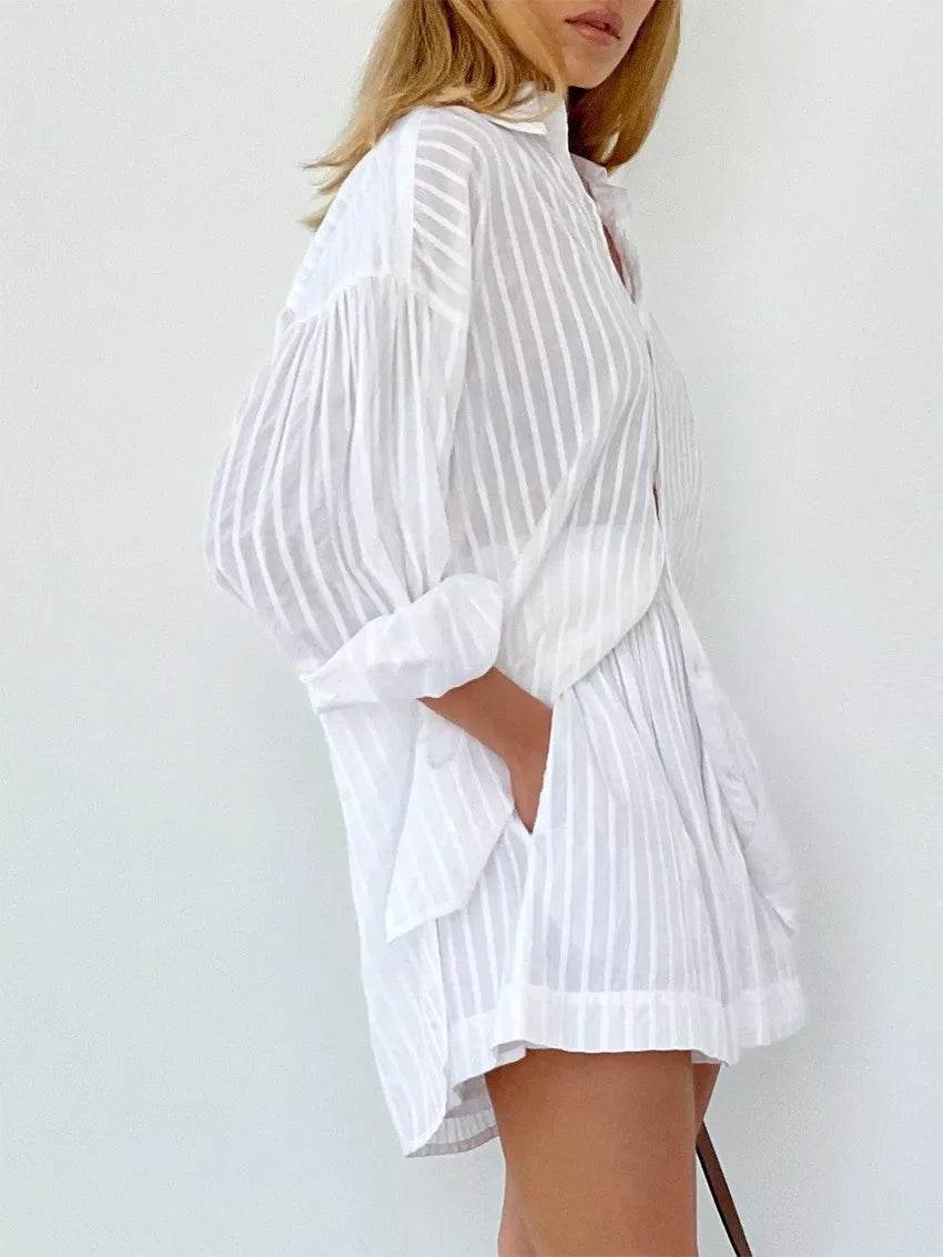 Stripe Cotton Shorts Set - P12 Hub Europe